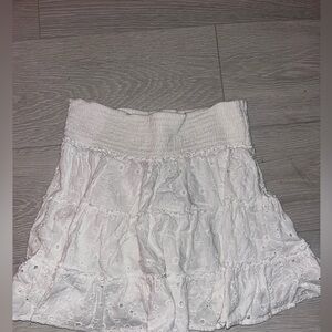 American Eagle Outfitters White Eyelet Mini Skirt